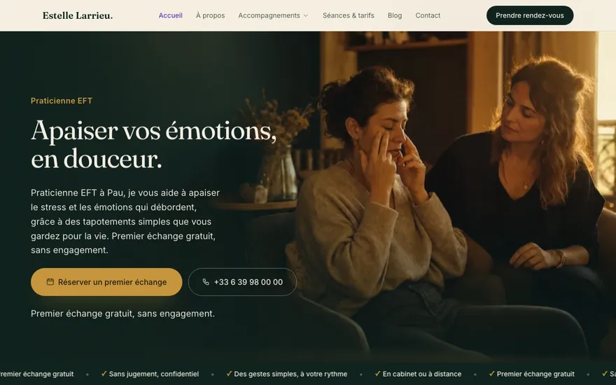 Exemple de site de eft à Pau, ambiance Cinématique