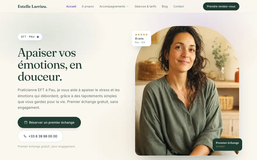 Exemple de site de eft à Pau, ambiance Cocon