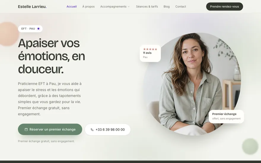 Exemple de site de eft à Pau, ambiance Organique
