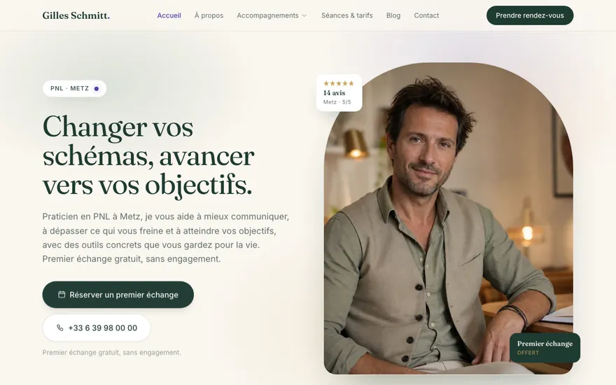 Exemple de site de pnl à Metz, ambiance Cocon