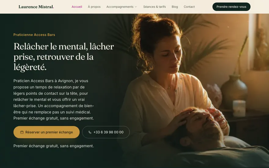 Exemple de site de access bars à Avignon, ambiance Cinématique